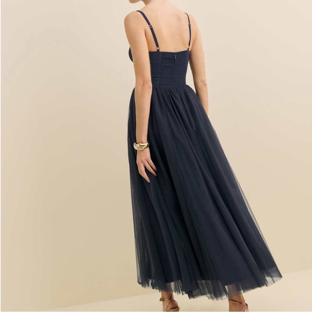 Reformation Navy Sweetheart Midi Tulle Dress - Picture 3 of 6